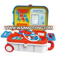 Wholesale Plastic Pretent Doctor Play Set Toys for Kids with Suitcase Trolley