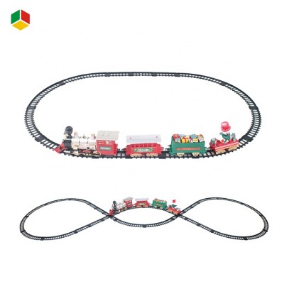 Kids Christmas Puzzle Battery Operated Railway Track Train model railroad Rail Car Toys For Holiday Gift