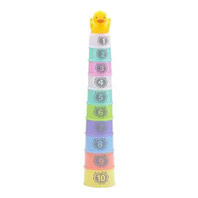 Colorful Intellectual Game Educational Numbers Folding Stack Up Cups Tower Baby Toys