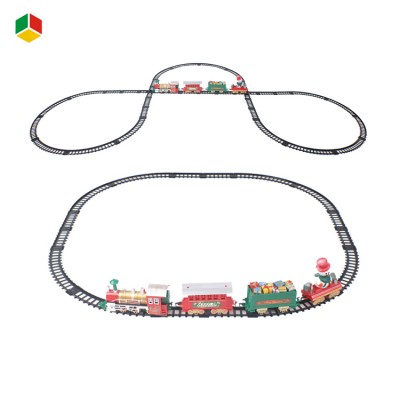 Christmas Railway DTY Puzzle Battery Operated Track Train Lights And Music Rail Car Toys For Kids Holiday Gift