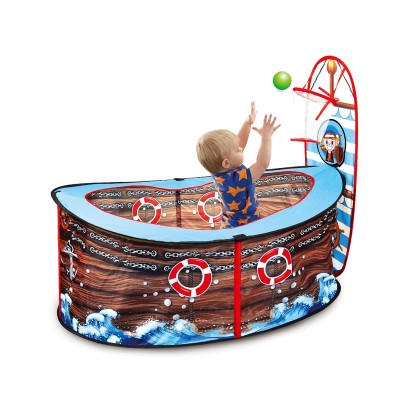 Hot Indoor Foldable Pirate Ship Selling Basketball Shooting Toy Play Tents For Child Kids Play House