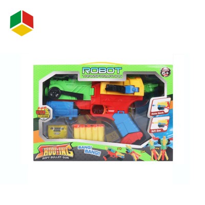 Solid Color Robot Deformation Water Bomb And Soft Bullet Gun For Boys